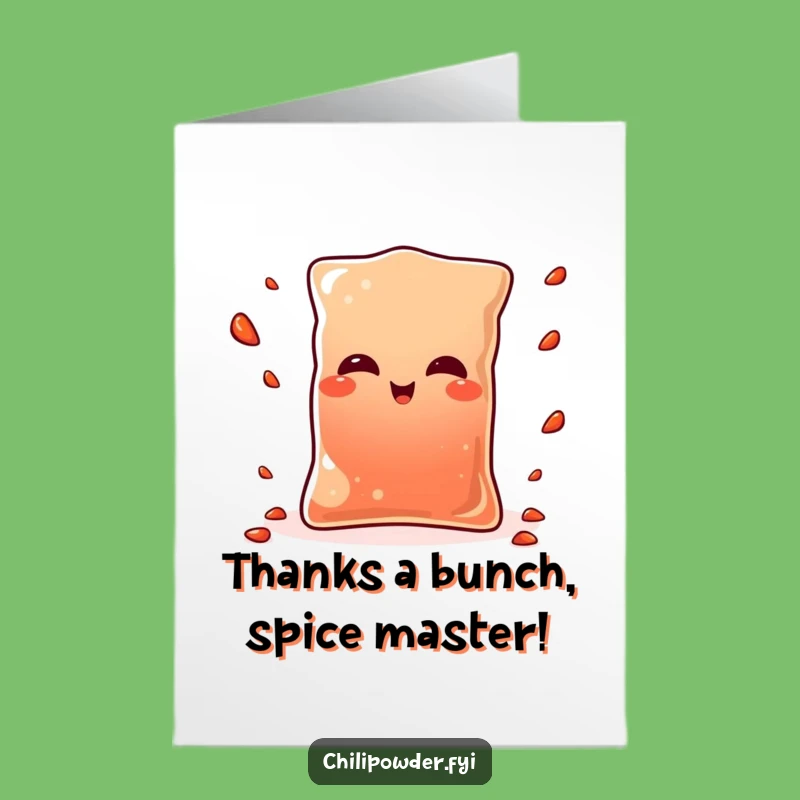 Free Printable Thank You Card: Winking Chili Pouch Gratitude Funny Downloadable Gift