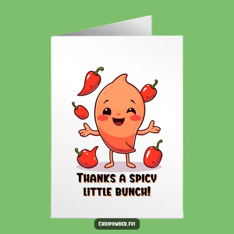 Free Printable Thank You Card: Juggling Chili Powder Funny Downloadable Gift