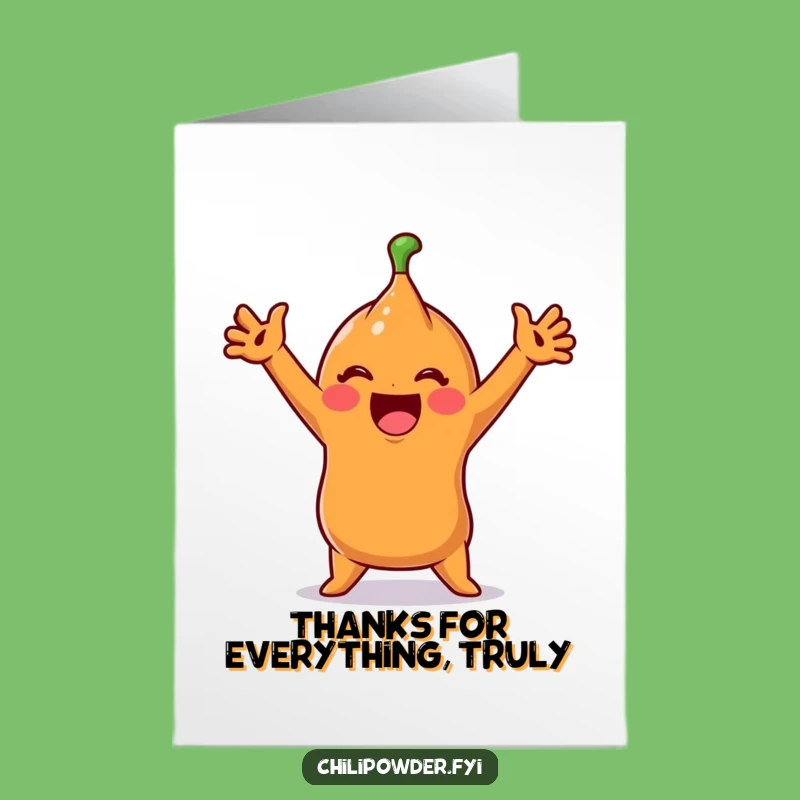 Stretching Chili Thanks Free Printable Card - Funny Downloadable Gift