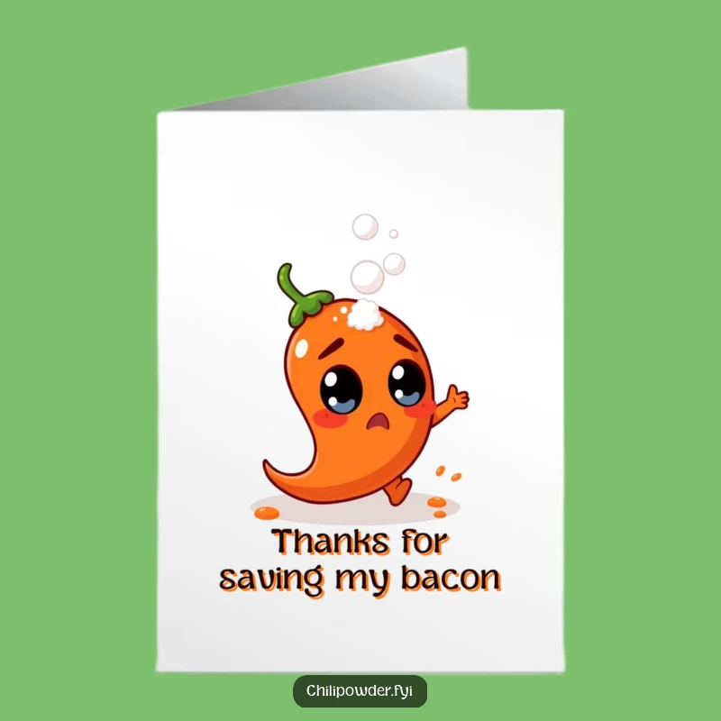 Funny Free Printable Thank You Card: Surprised Chili Dodging Salt Gratitude Download