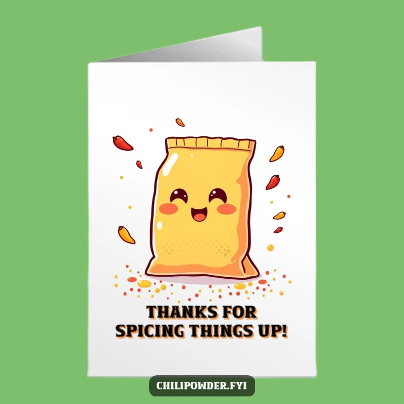 Free Printable Thank You Card: Chili Bag Spice Scatter Gratitude Funny Downloadable Gift