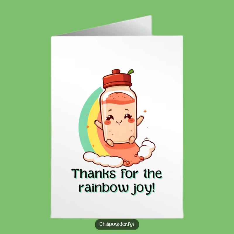 Free Printable Thank You Card: Rainbow Chili Shaker Downloadable Thanks