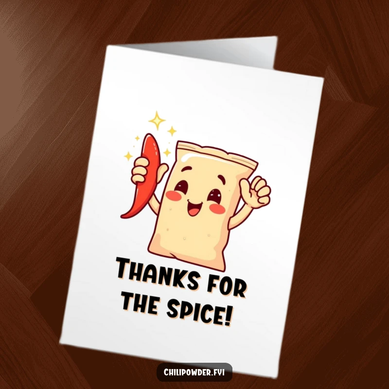 Funny Free Printable Thank You Card: Chili bag character enthusiastically giving a high-five to show gratitude.