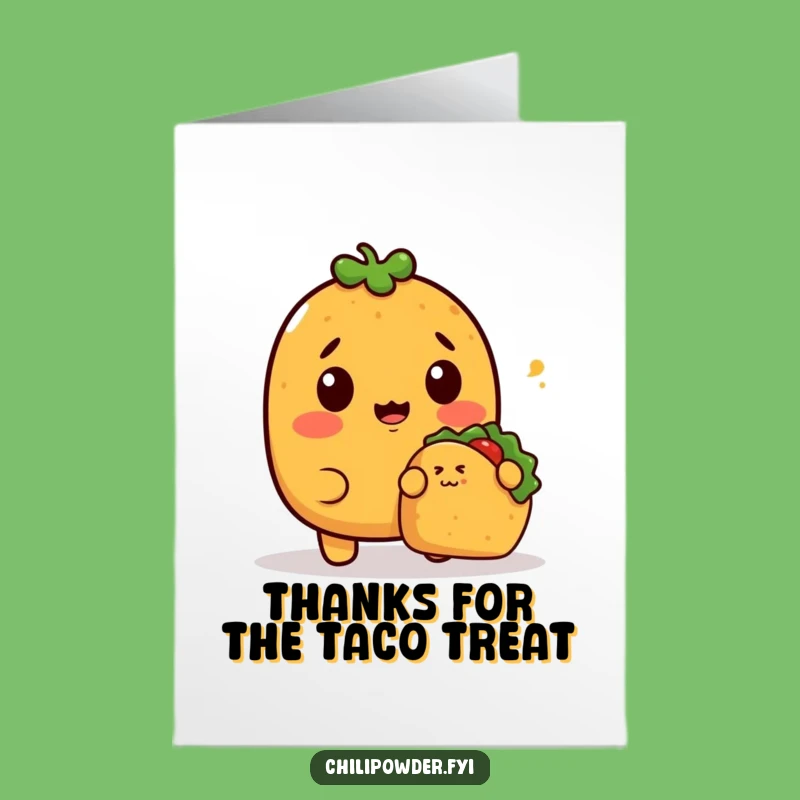 Free Printable Thank You Card: Surprised Chili Taco Funny Downloadable Note