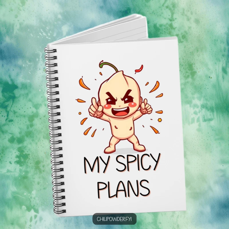 Funny Chili Powder Pose Notebook: A chili powder character in a dramatic, spicy pose, perfect for jotting down bold ideas.