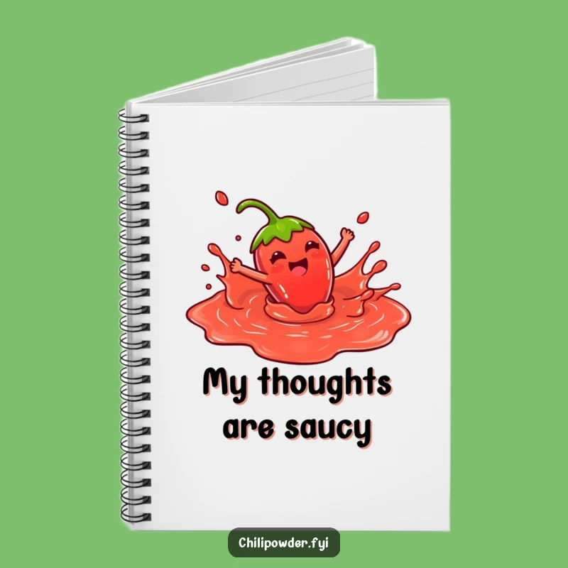 Funny Kawaii Chili Splash Notebook: Joyful Sauce Journal, Gift