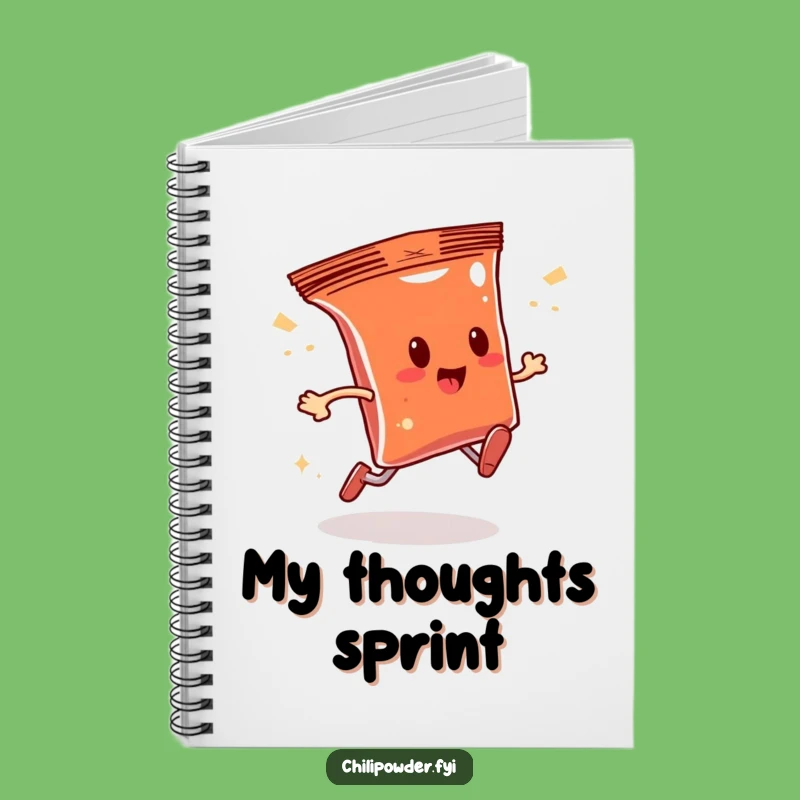 Funny Sparkle Run Chili Powder Notebook - Jot Down Ideas With Speedy Spice!
