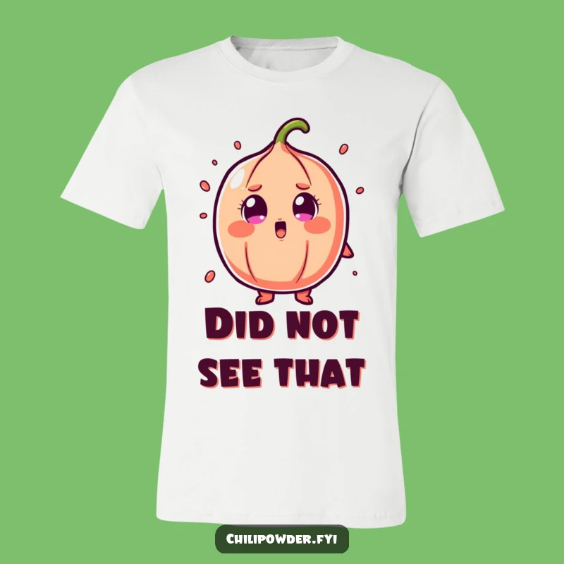Funny Shocked Chili Powder T-Shirt: Wide Eyes Cartoon Surprise Tee
