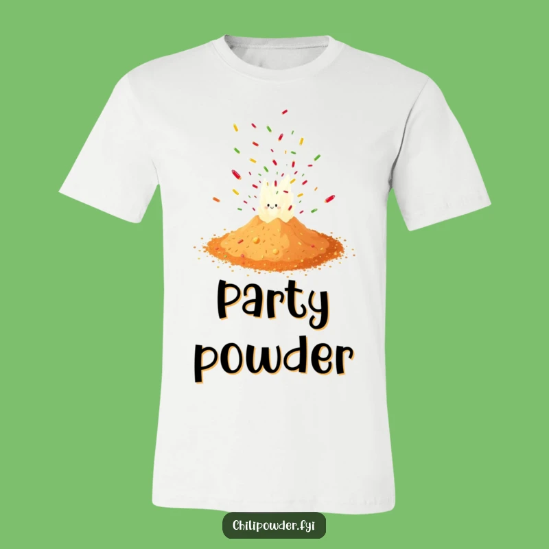 Funny Chili Powder Confetti Blast T-Shirt: Hilarious Spicy Apparel for Party Starters