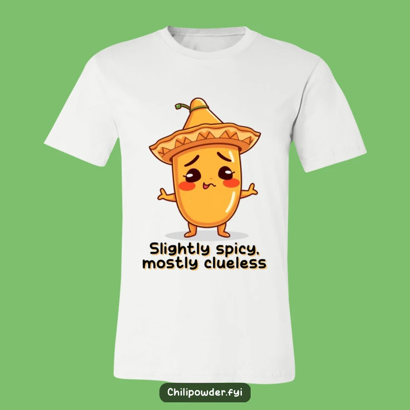 Funny Kawaii Chili Powder T-Shirt: Comical Sombrero Shrug Design, Great Gift