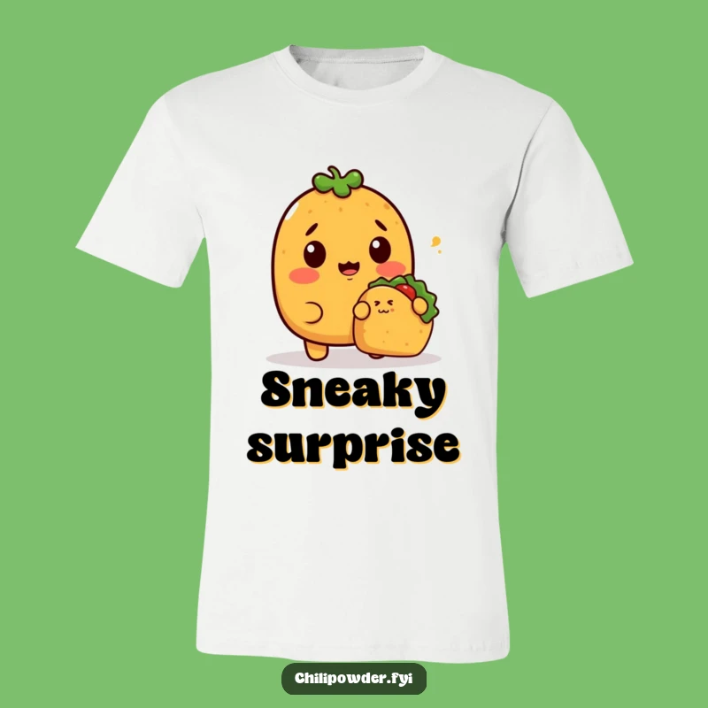 Funny Kawaii Chili Powder Taco Sneak Tee: Hilarious Apparel for Surprised Foodies