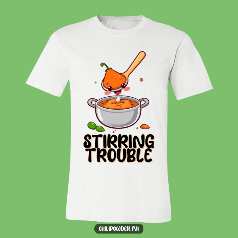 Funny Chili Spoon Stirring Joy T-Shirt: Hilarious Spice Apparel for Happy Souls