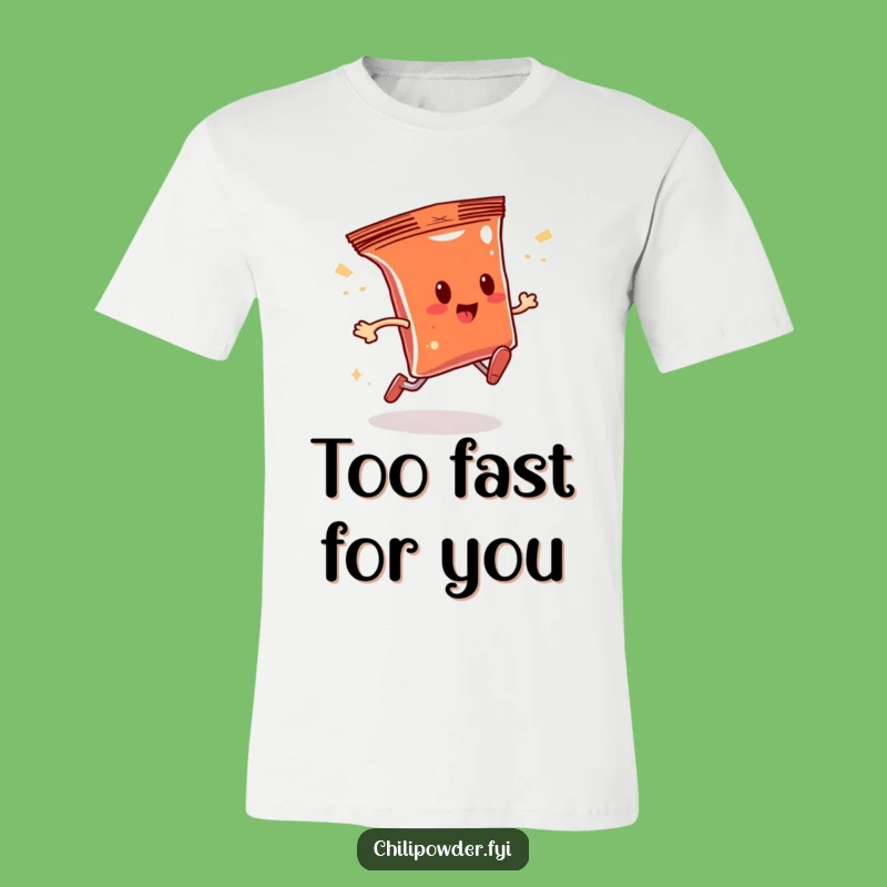 Funny Sparkle Run Chili Powder T-Shirt - Cool Spice Character On The Move!
