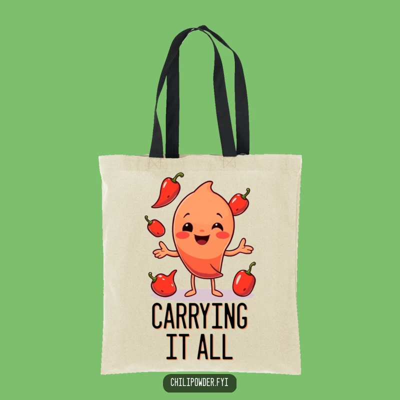 Funny Chili Powder Juggling Tote Bag: Carry Your Carry-All with Comedy