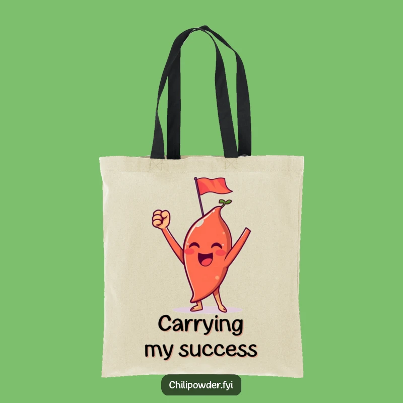 Funny Victorious Chili Powder Flag Tote Bag: Champion Carry-All Gift