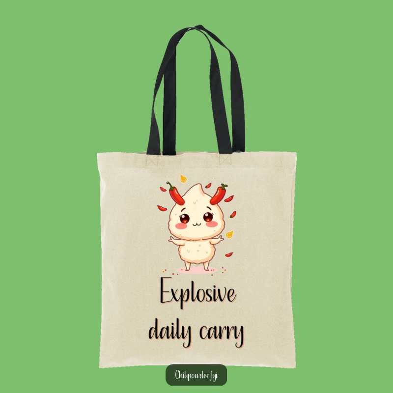 Funny Chili Powder Juggling Tote Bag - Hilarious Exploding Pepper Carry-All