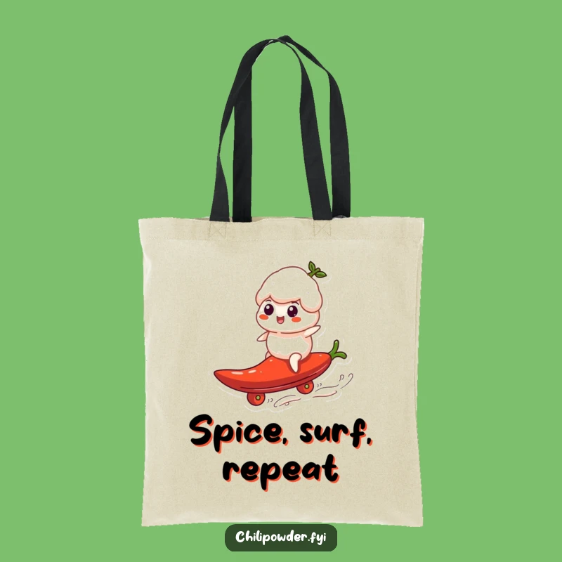 Funny Chili Powder Surf Tote Bag - Hilarious Pepper Carry-All for Spice Lovers