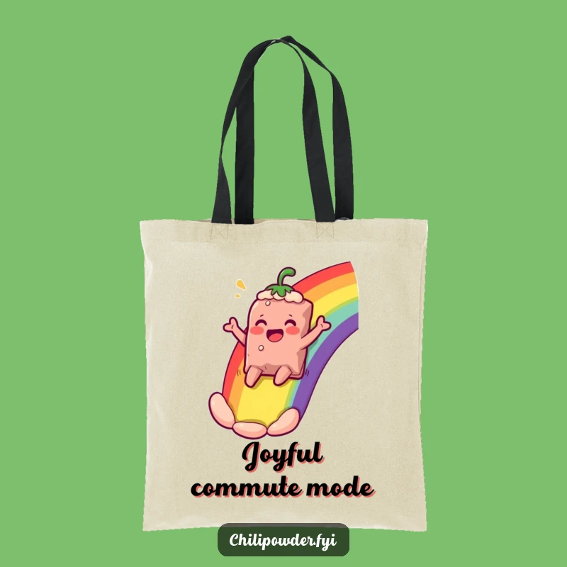Funny Rainbow Slide Chili Powder Tote Bag - Carry Your Joyful Adventure!