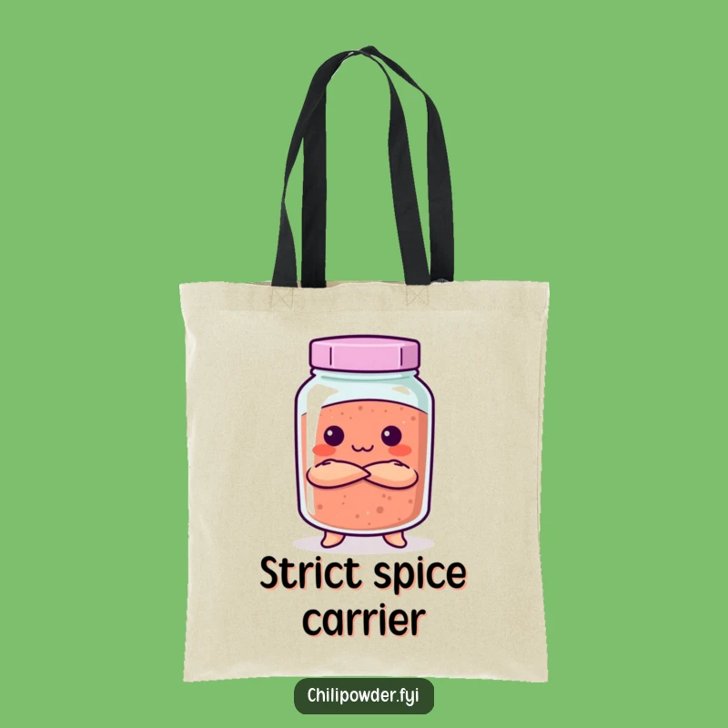 Funny Stern Kawaii Chili Jar Tote Bag - Carry Your Spice Assertively Gift