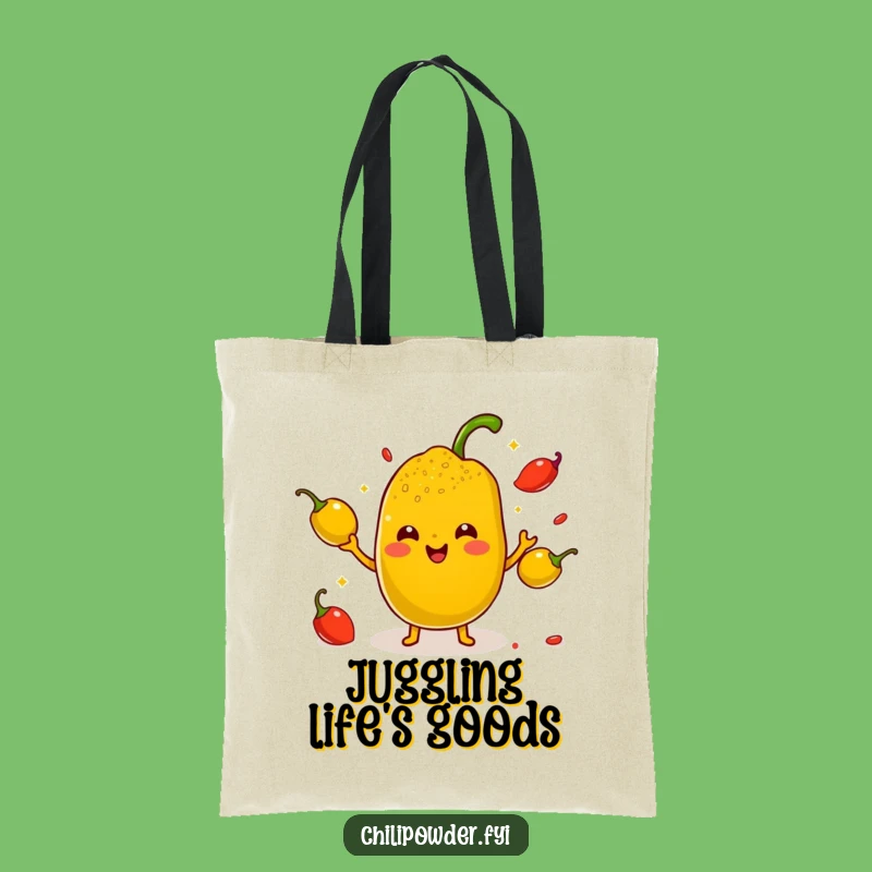 Funny Kawaii Chili Powder Juggling Tote Bag - Hilarious Spicy Multi-Tasker Carry-All Gift